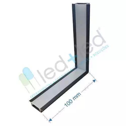 Emenda Teto Parede p/ Perfil Embutir 24x7mm Preto