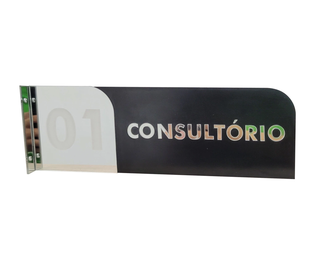 Placa 30x10cm Acrílico 2mm Dupla Face