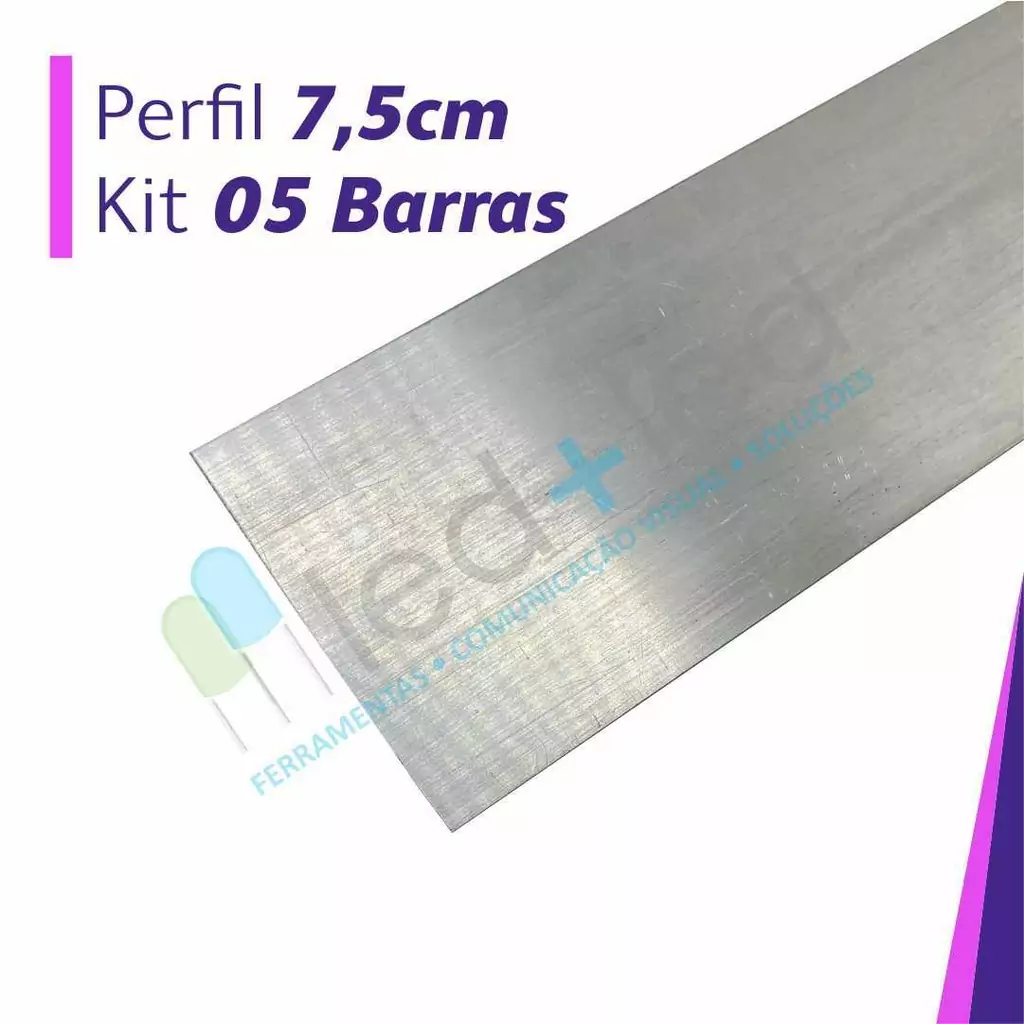 Perfil 7,5cm Natural 5 Barras com 2,95m cada