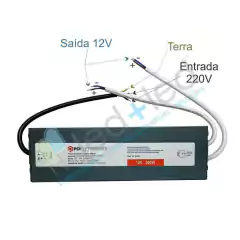 Fonte Blindada 360W 30A 12VDC 220V