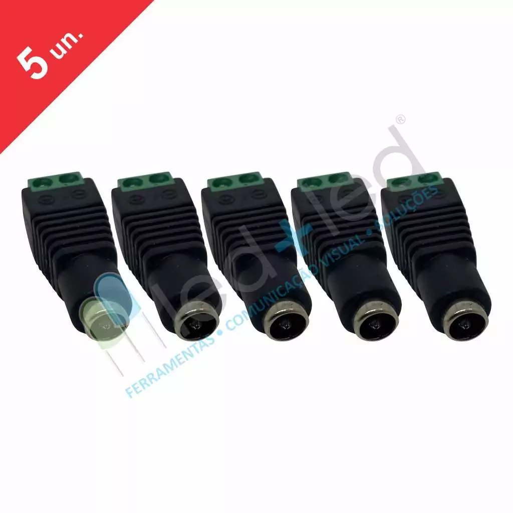 5 Plug P4 Borne Fêmea 2,1mm