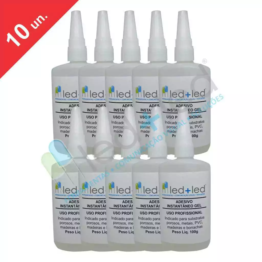 10 Adesivo Instantâneo Gel 100g