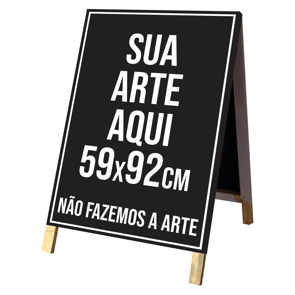 Cavalete 59x92cm Madeira e Lona 2 Faces