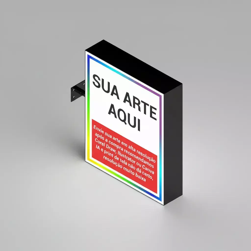 Luminoso Retangular 50x60cm 2 Faces Policarbonato Adesivado - comprar online