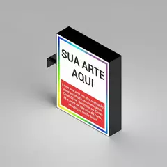 Luminoso Retangular 50x60cm 2 Faces Policarbonato Adesivado - comprar online