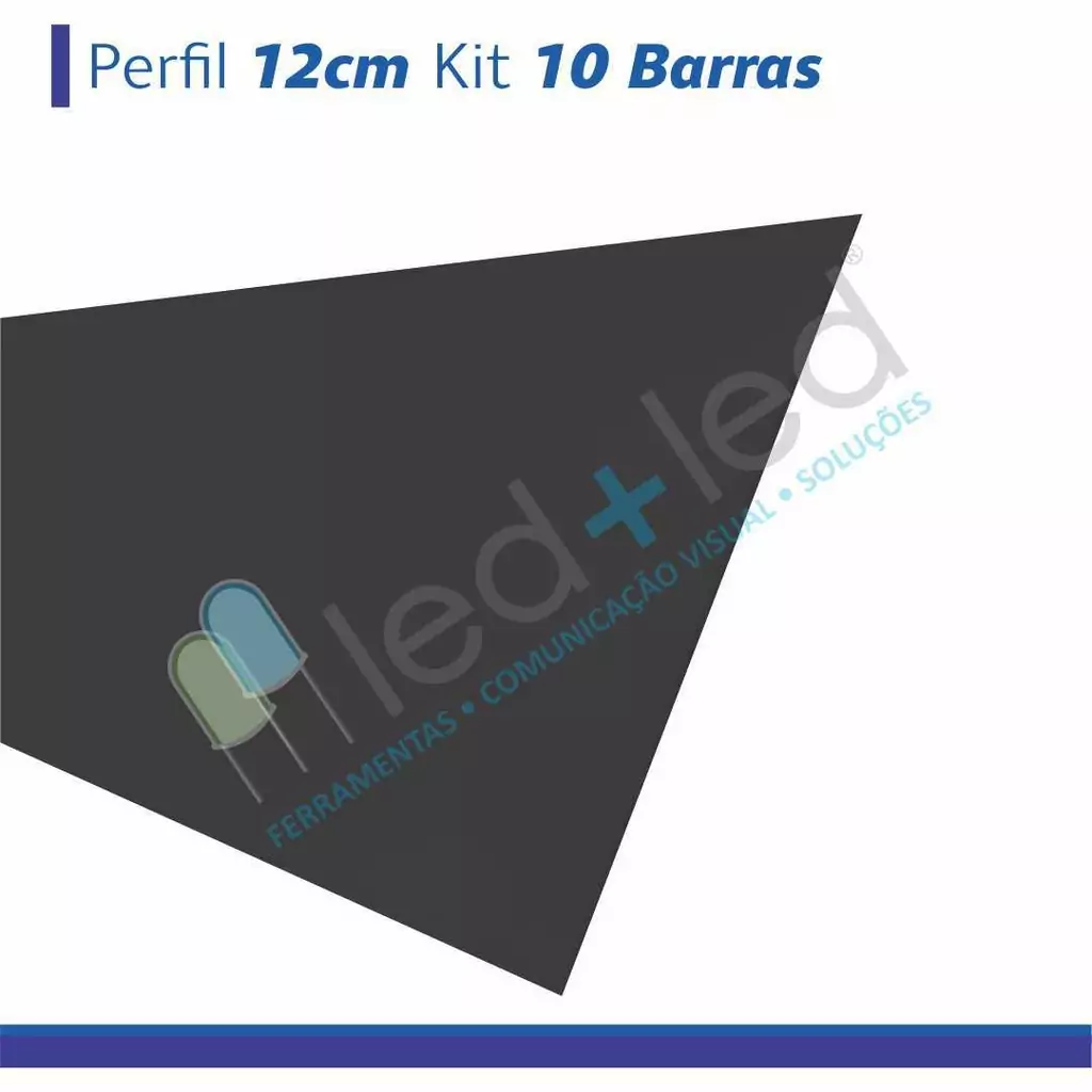 Perfil 12cm Preto 10 Barras com 2,95m cada