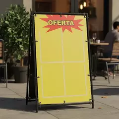 Cavalete 59x92cm Metalon e Lona 2 Faces 4 Bolsas A3 - LED + LED - Comunicação Visual - Ferramentas - Soluções