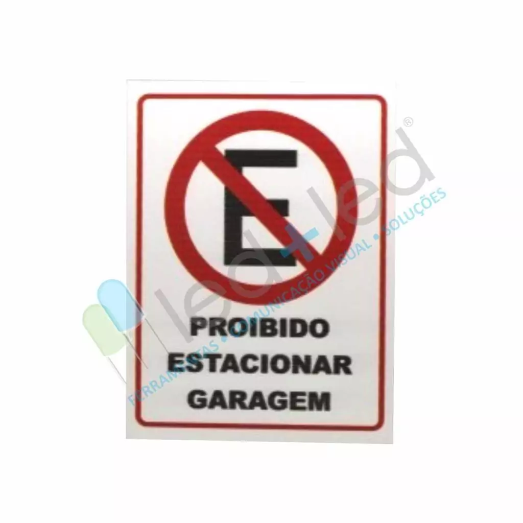 Placa 15x20cm Proibido Estacionar