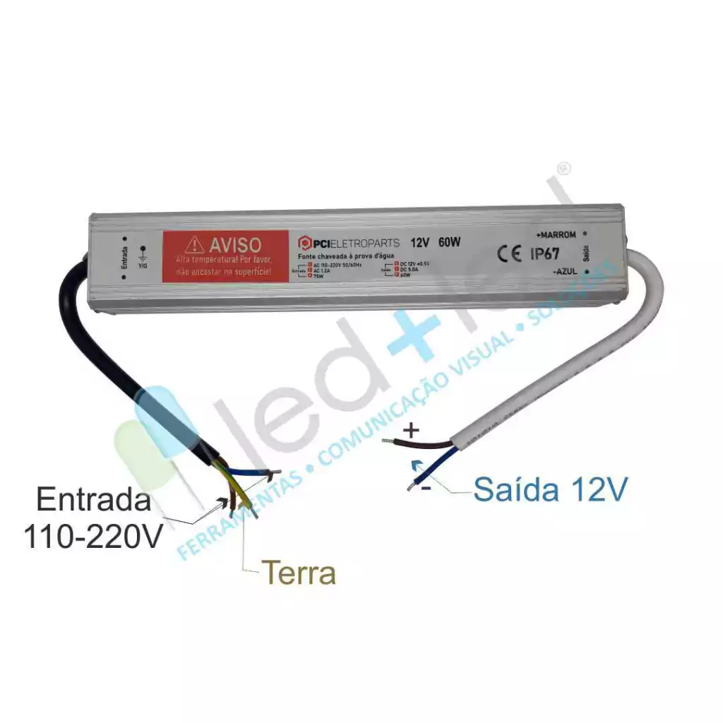 Fonte Blindada 60W 5A 12VDC - comprar online
