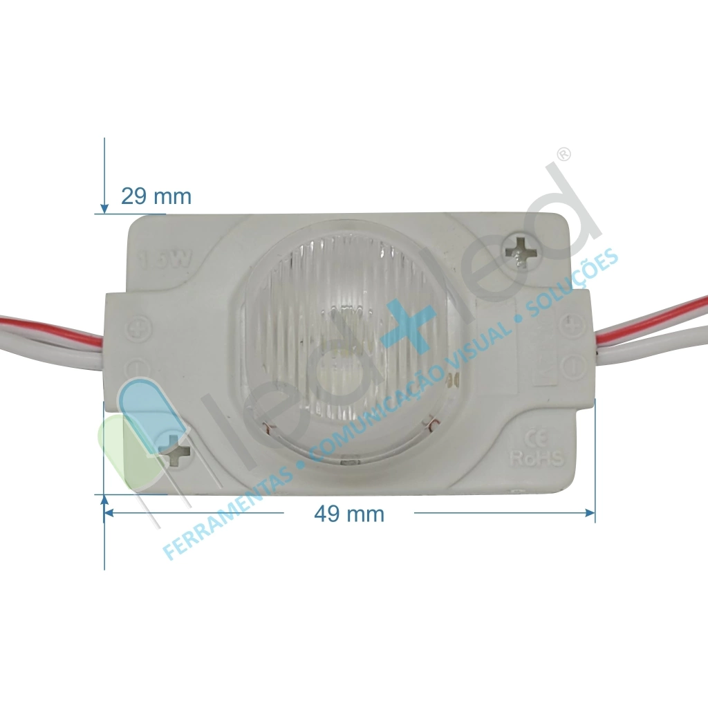 10 Super LED Lateral 3030 com Lente 55° cor Branco Frio