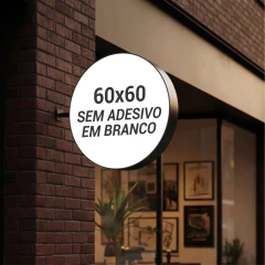 Luminoso Redondo 60cm 2 Faces Policarbonato em Branco - comprar online