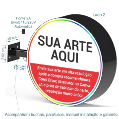 Luminoso Redondo 40cm 2 Faces Policarbonato Adesivado na internet