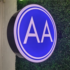 Luminoso Redondo 50cm 2 Faces Policarbonato Adesivado - LED + LED - Comunicação Visual - Ferramentas - Soluções