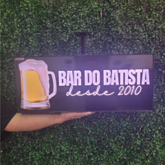 Luminoso Retangular 60x25cm 2 Faces Policarbonato Adesivado - loja online