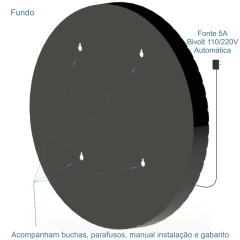 Luminoso Redondo 80cm 1 Face Policarbonato Adesivado Relevo na internet