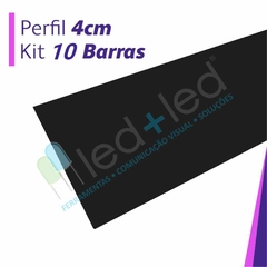 Perfil 4cm Preto 10 Barras com 2,95m cada - comprar online