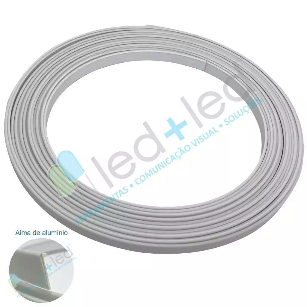 Perfil Trim 1/2" Branco Rolo com 10 metros