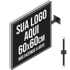 Placa 60x60cm Dupla Face em ACM Adesivado