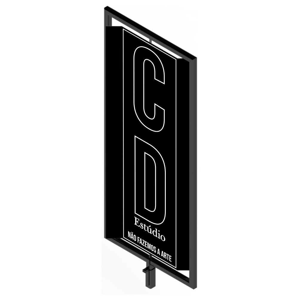 Placa Giratória 25x80cm Chapa Galvanizada