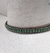 2209-64 - Bandinha de Couro p/Chapéu Verde/Strass Branco