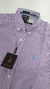 0492-9- Camisa M/L AUSTIN WESTERN Xadrez Roxo/Branco/Azul Claro