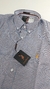 0492-14- Camisa M/L AUSTIN WESTERN Xadrez Azul Claro C/ Laranja