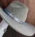 2209-109 - Bandinha em Couro Marrom Strass Branco e Pedraria Azul Celeste