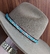 2209-112 - Bandinha em Couro Marrom Strass Branco e Pedraria Azul Claro