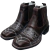 1563-8 - P1129 Bota Fem. BQ Fóssil/Tabaco Florão com aplicações em Metal