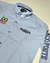 3230-16 - Camisa Masc ML Lisa Bordada Azul Claro/Azul Escuro - comprar online