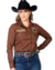 3067-9 - Camisete Feminina Radade ML Bordada New Western Marrom/Terra
