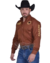 2504-9 - Camisa Masculina Radade ML Bordada New Western Marrom/Terra