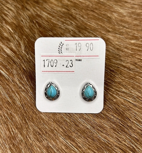 1709-23 - Brinco Western preto/prata/turquesa