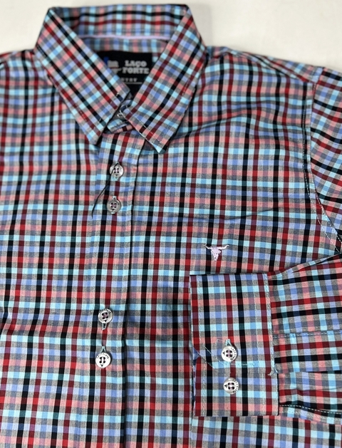 3230-319 - Camisete Fem ML PRETO/VERMELHO/AZUL LOGO LILÁS