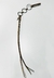 0640-1 - Taca/Chicote 3 Argolas Inox Couro Cru 2 Tentos