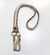 0796-6- Rédea Lã Trançada/Biqueira Couro/1 Argola Inox/ BRANCO-BEGE-CINZA