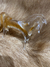 3752-7 -Cavalo Cavalinho Cristal Murano Cadoro Transparente Amarelo - Armazém Country