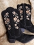 2755-7 - 1169 Bota Texana Marcial fem. Café/Floral BF na internet