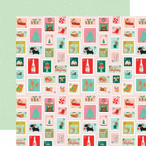Folha para Scrapbook - Coleção Mix & A-Mingle - North Pole Express - Simple Stories - 18504