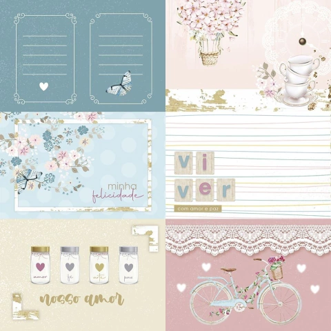 Folha para Scrapbook - Coleção Doce Maria - Cartões 10x15 - Decore Crafts - 0205