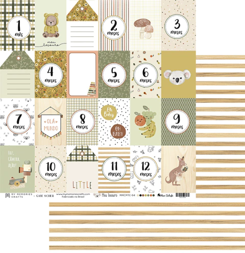 Folha para Scrapbook - My Memories - Coleção Meu Tesouro - MMCMTE-04