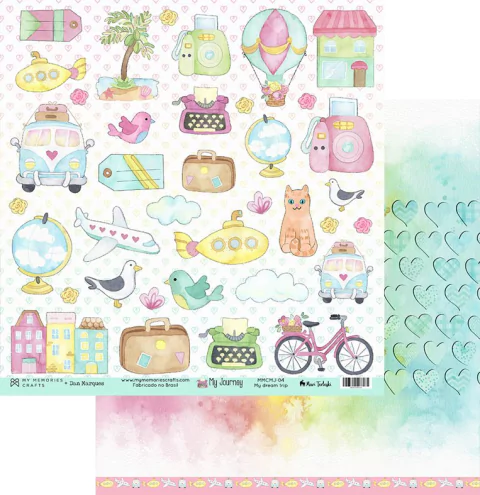 Folha para Scrapbook - My Memories - Coleção My Journey - MMCMJ-04