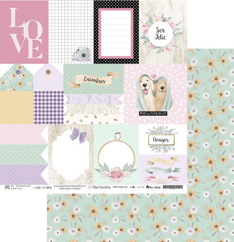 Folha para Scrapbook - My Memories - Coleção Meus Encontros - MMCMEN-05