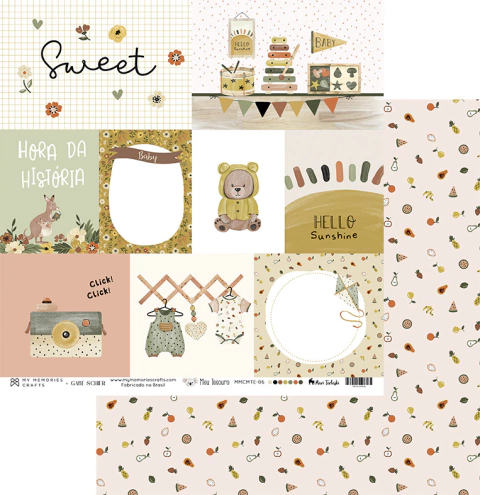 Folha para Scrapbook - My Memories - Coleção Meu Tesouro - MMCMTE-06