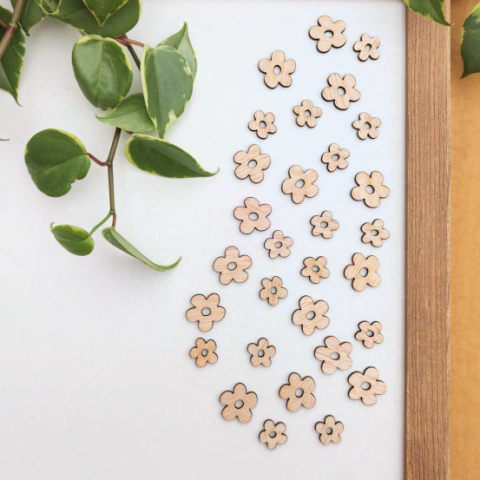 Aplique Madeirinha - Coleção Florescer - Flores - Estação do Scrap