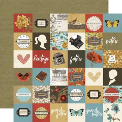 Folha para Scrapbook - Coleção Simple Vintage Ancestry - 2x2 Elements - Simple Stories - 14111