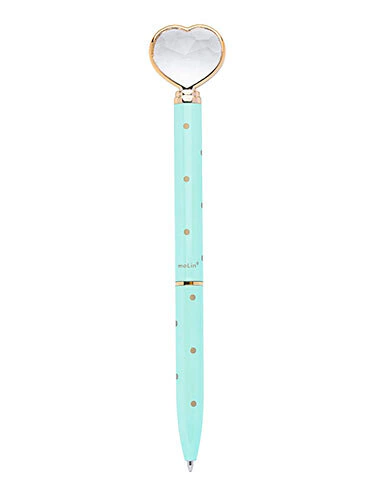 Caneta Coração Diamante Menta - Molin - 1347
