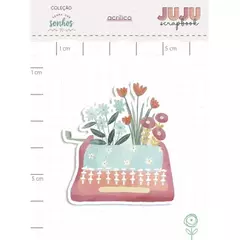 Acrílico Máquina de Escrever - Coleção Terra dos Sonhos I Juju Scrapbook