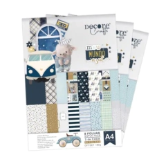 Bloco A4 - Coleção Meu Mundo Azul - Decore Crafts - 0261
