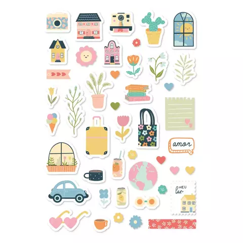 Adesivos em papel Casinha - Coleção Feliz da Vida - Juju Scrapbook